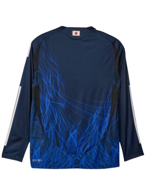 Japan Y3 autentico LS maglia da calcio a maniche lunghe blu uniforme da calcio da uomo prima divisa da calcio sportiva top shirt 2024-2025